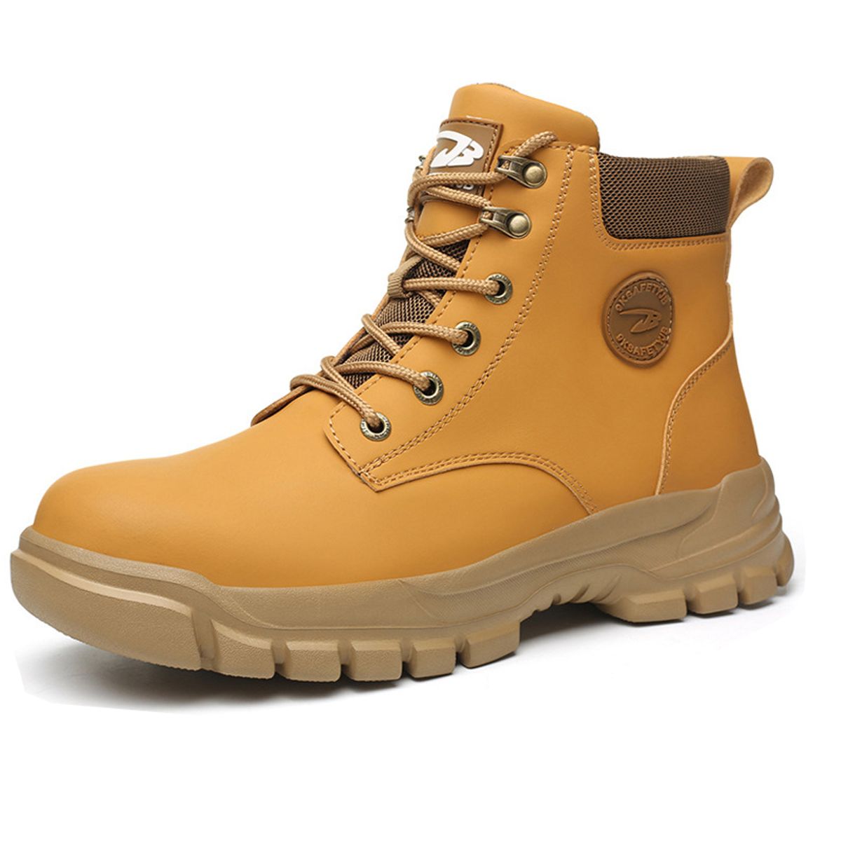 DANWEILE - Botas de trabajo de seguridad para Unisexo Amarillo