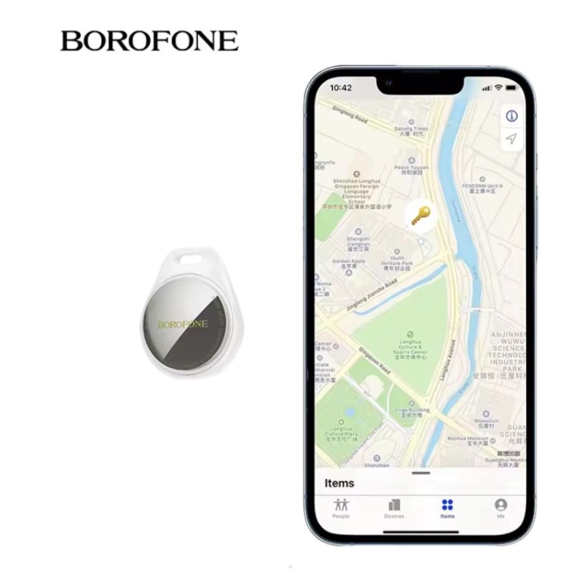 GENERICO - Localizador Traker BOROFONE Compatible con iPhone Anti Pérdida GPS