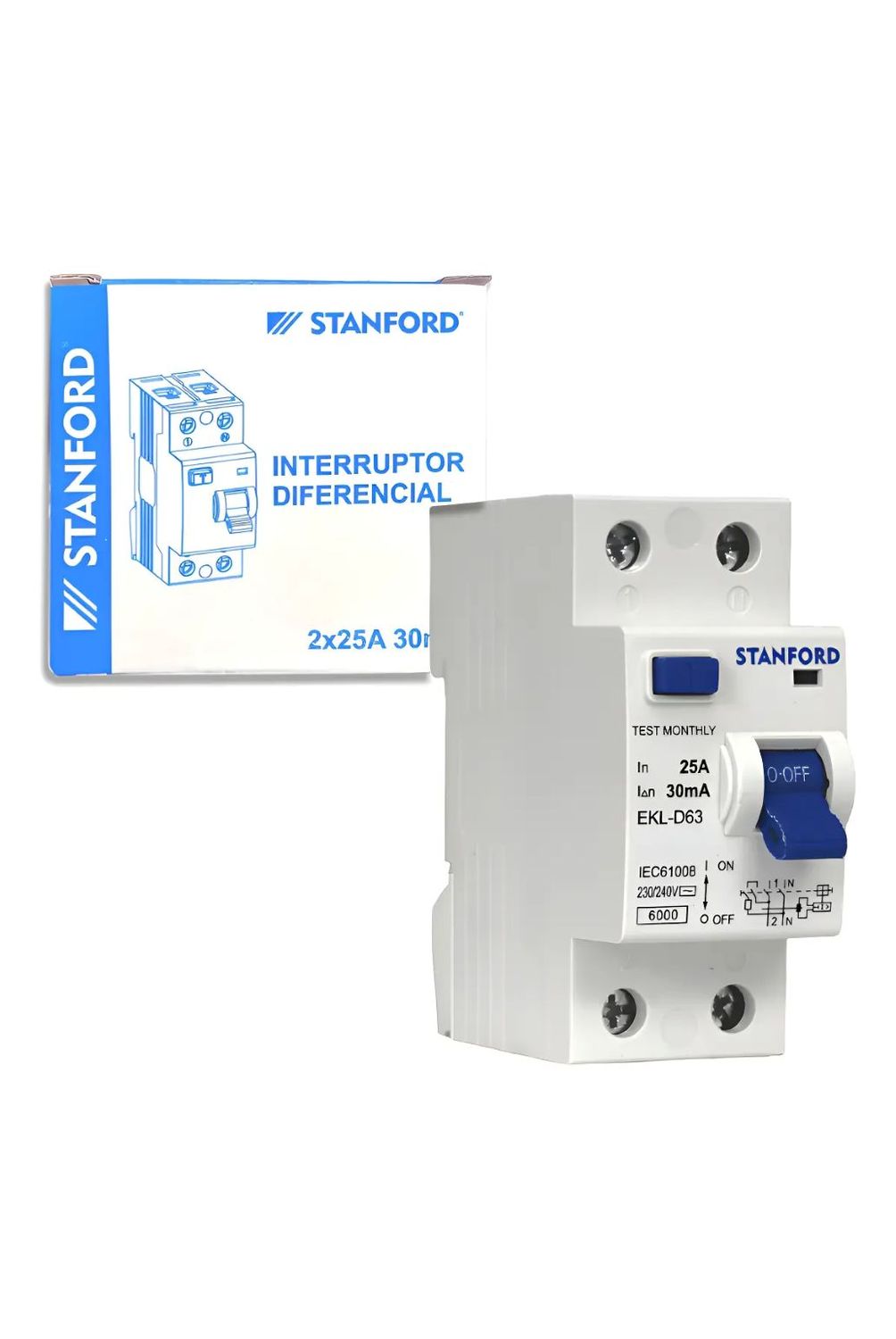 Interruptor Diferencial 2x25A 30ma Stanford Certificado SEC