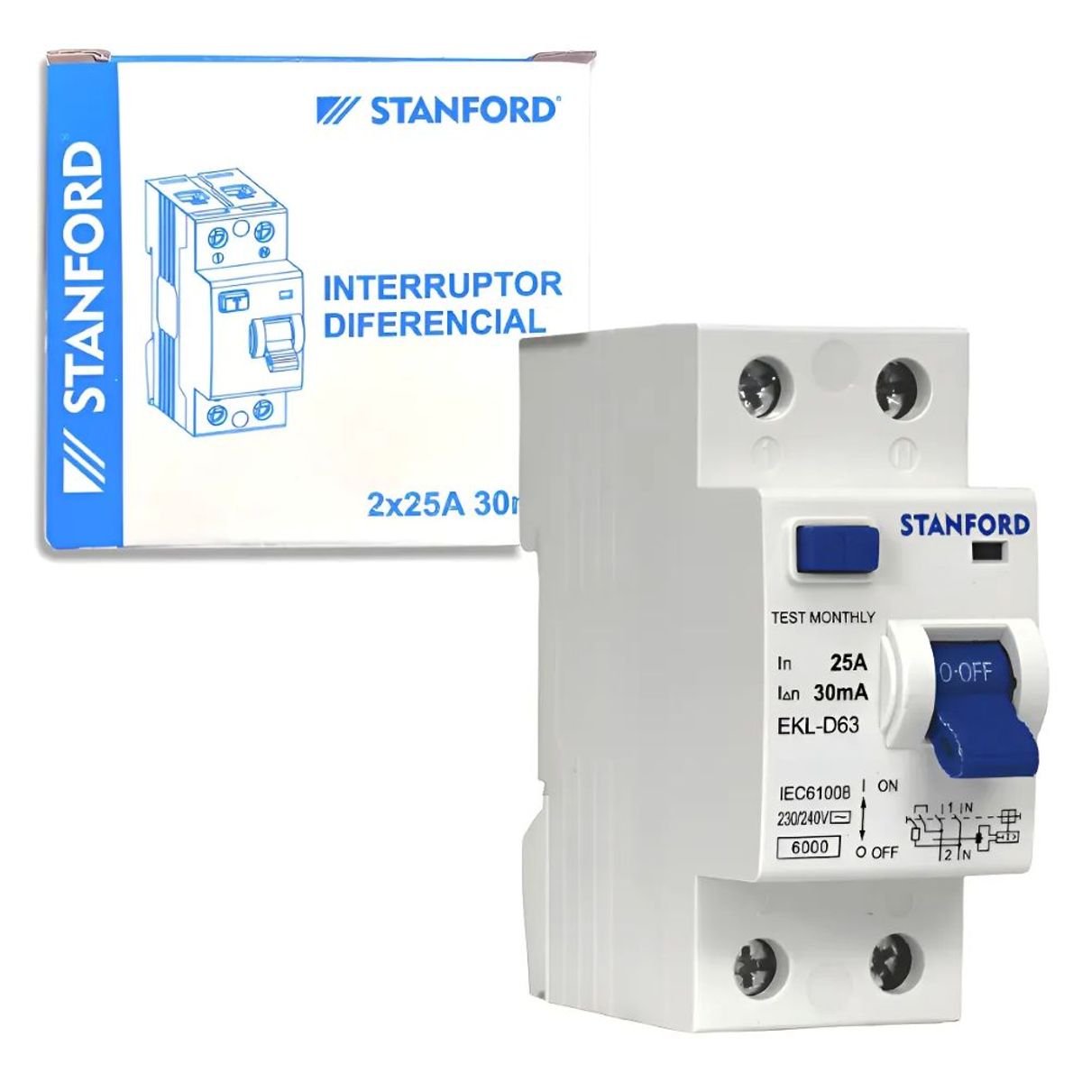 STANFORD - Interruptor Diferencial 2x25A 30ma Stanford Certificado SEC