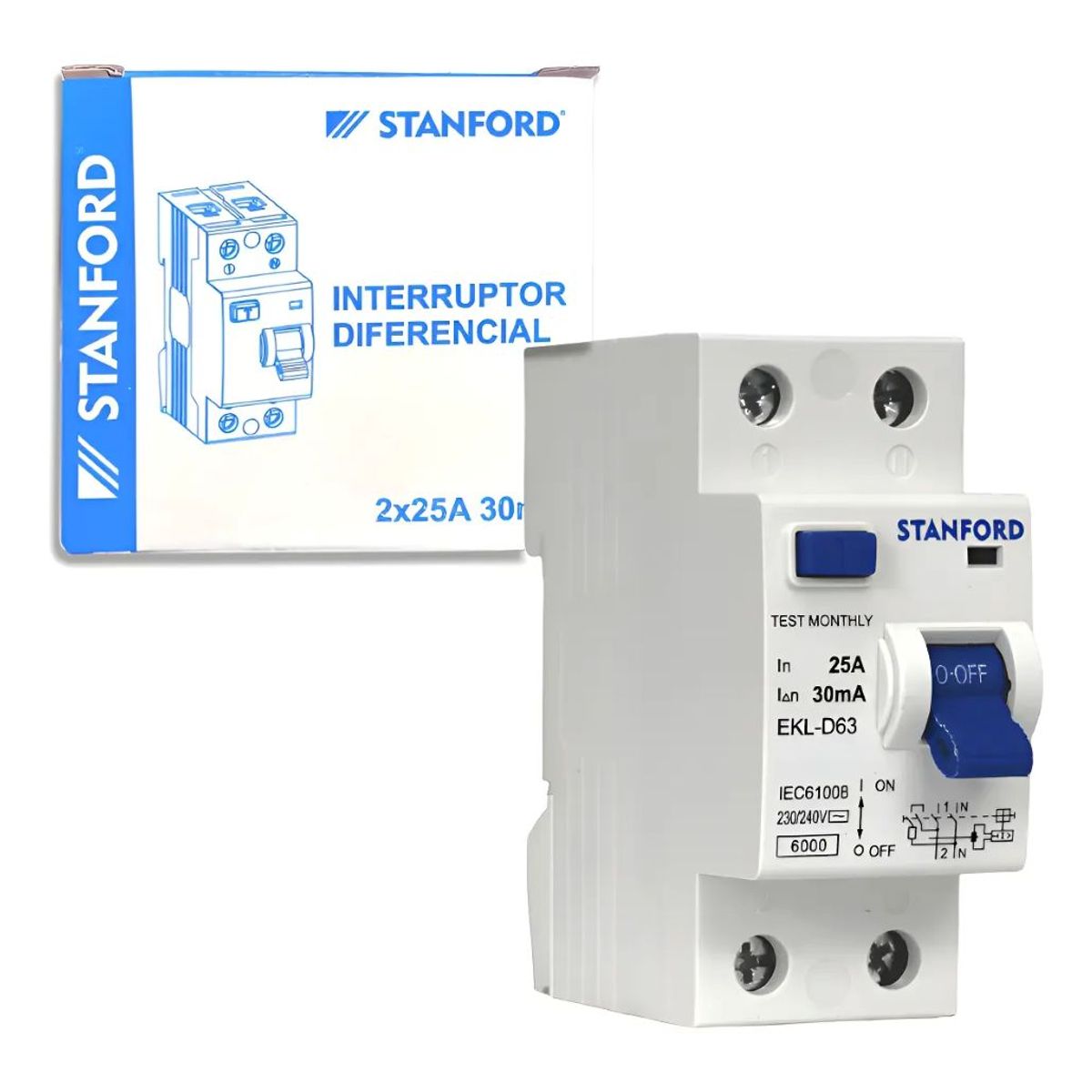 STANFORD - Interruptor Diferencial 2x25A 30ma Stanford Certificado SEC