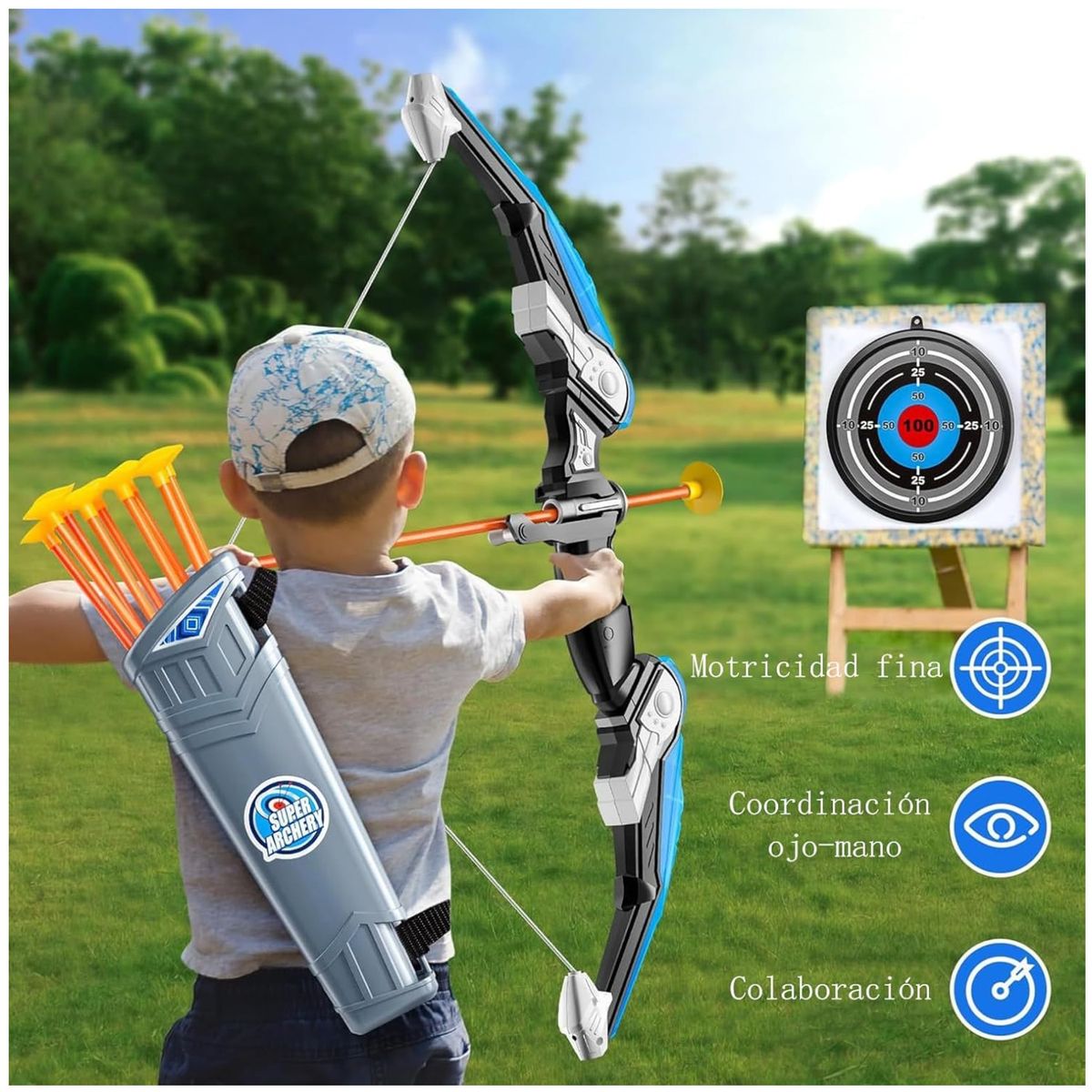 KUANGYE - Juego De Juguete De Arco Y Flecha Con Luz Regalos Para Niños