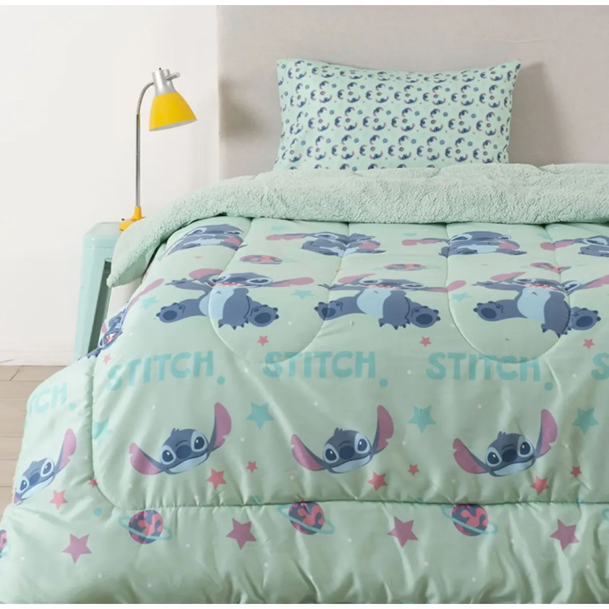 MASHINI - Plumon Sherpa Infantil Apto 1 Plz Y 1.5 Plz Stitch