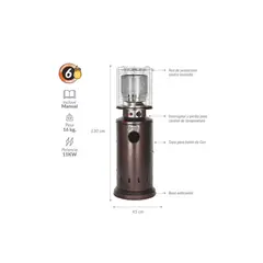 GENERICO - Estufa De Patio Exterior Terraza Color Bronce