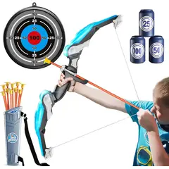 KUANGYE - Juego De Arco Y Flecha Con Luz LED Para Niños Regalos Interiores Y Exteriores