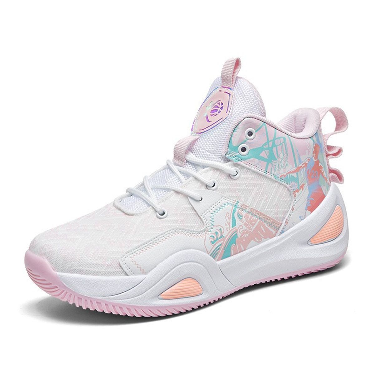 DANWEILE - Zapatillas de baloncesto de entrenamiento deportivo juvenil Rosa