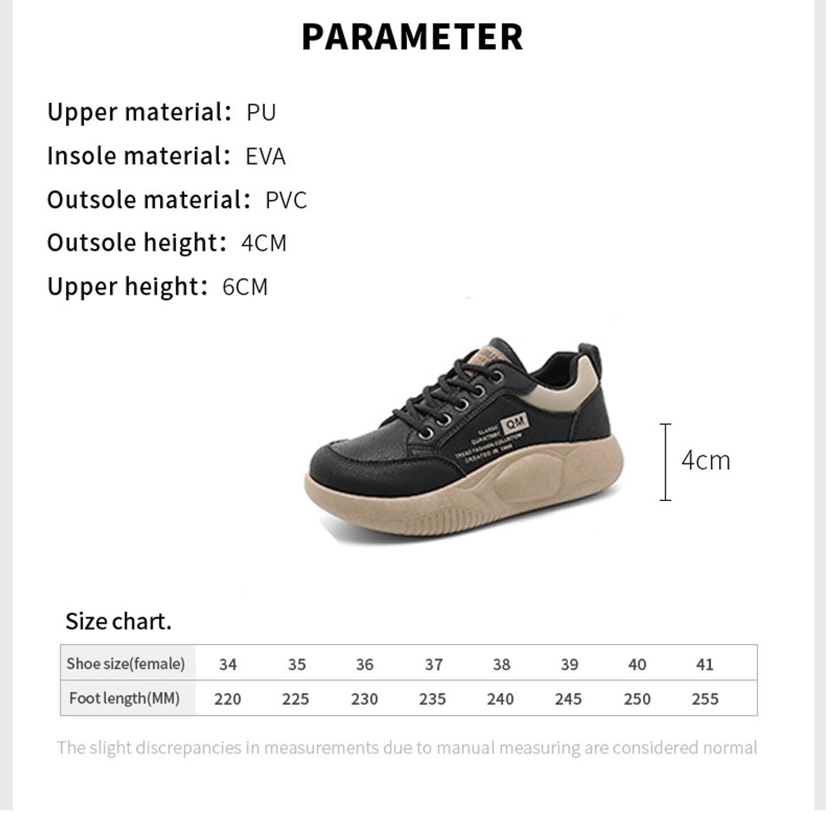DANWEILE - Zapatillas Plataforma Mujer Negro