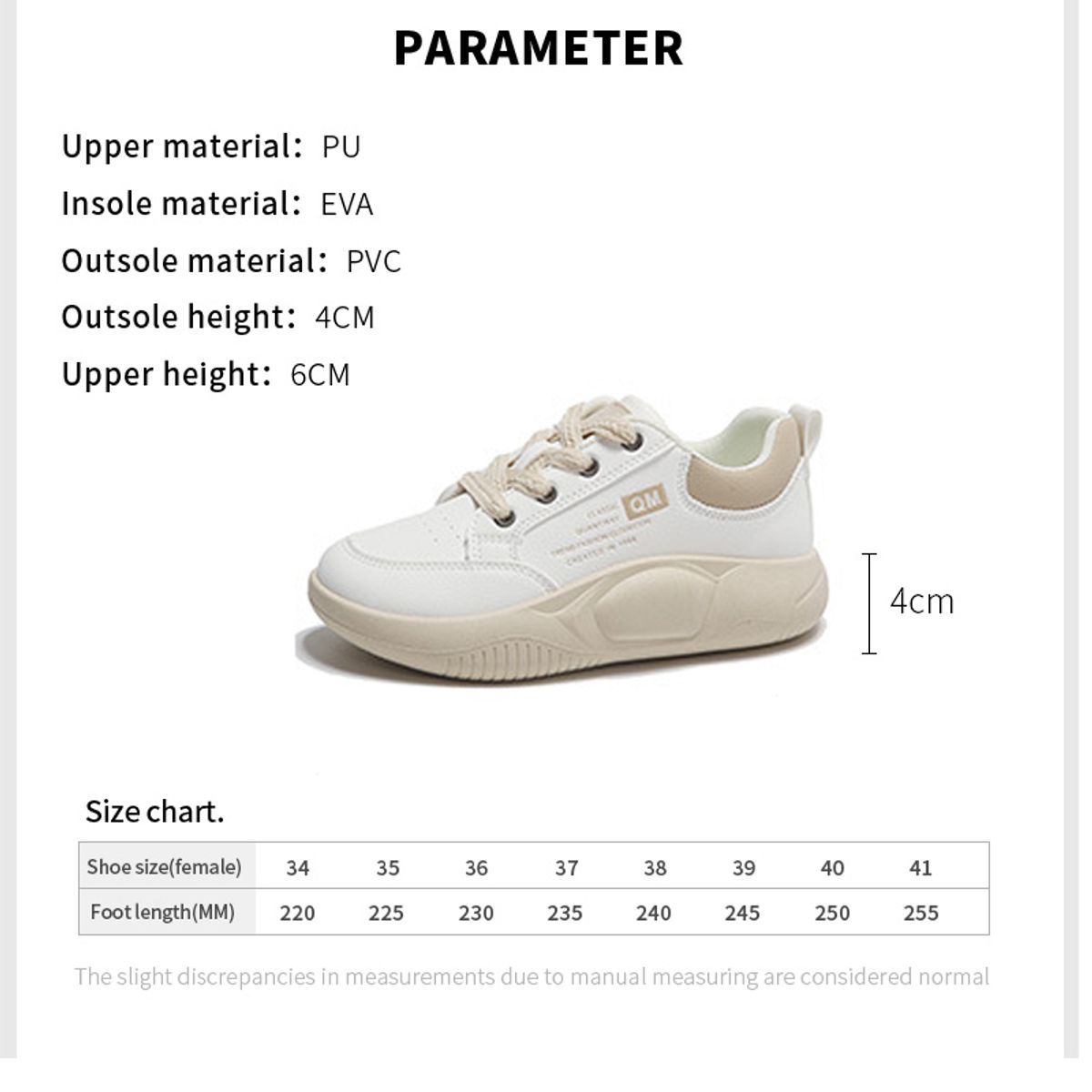 DANWEILE - Zapatillas Plataforma Unisexo Beige