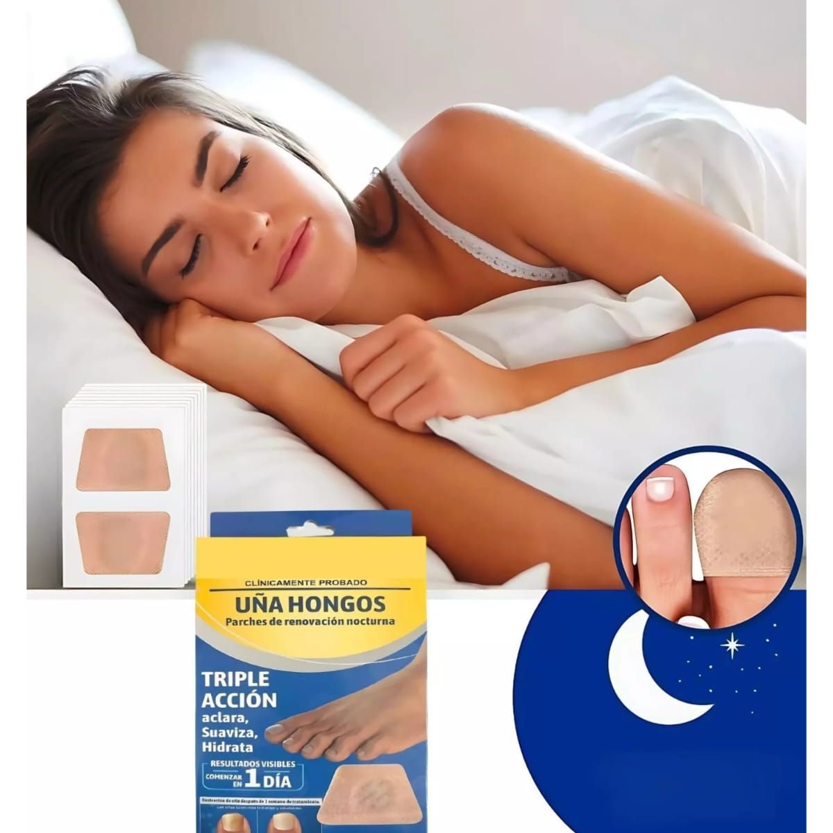 GENERICO - 16  Parches Antihongos Uñas Parches Hongos Uñas Pies Tamaño Grande