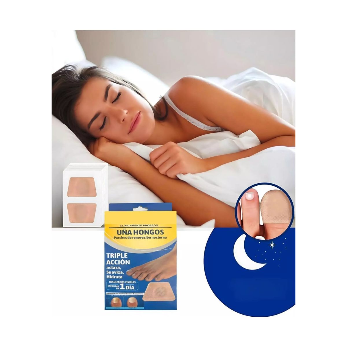 GENERICO - 16  Parches Antihongos Uñas Parches Hongos Uñas Pies Tamaño Grande