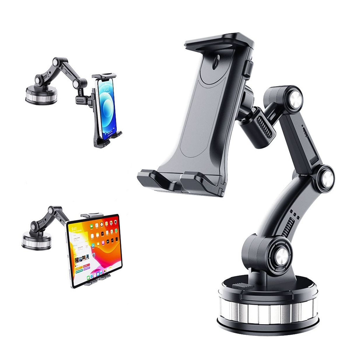 KUANGYE - Soporte De Celular Y Tablet Coche Ventosa 360° Ajustable