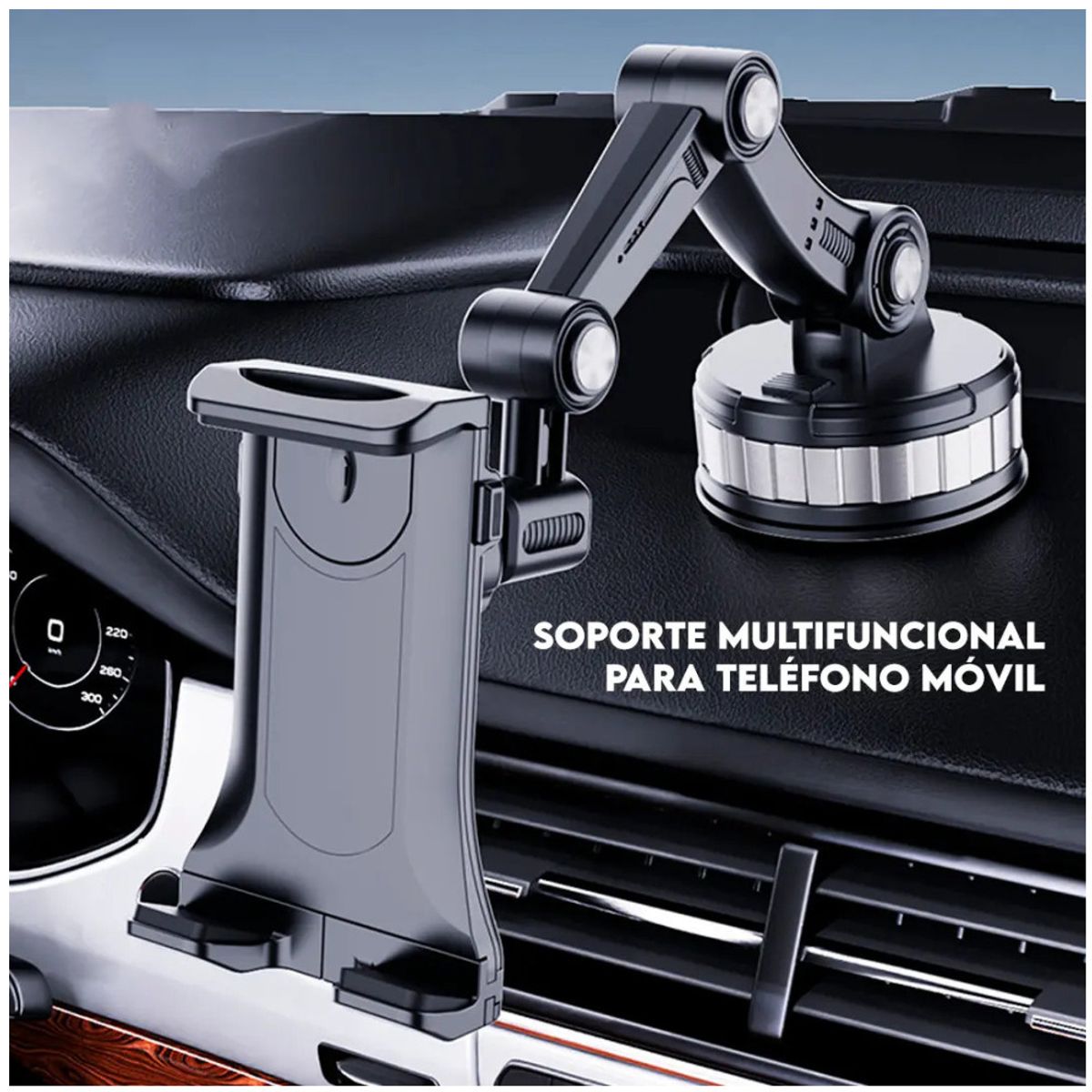 KUANGYE - Soporte De Celular Y Tablet Coche Ventosa 360° Ajustable