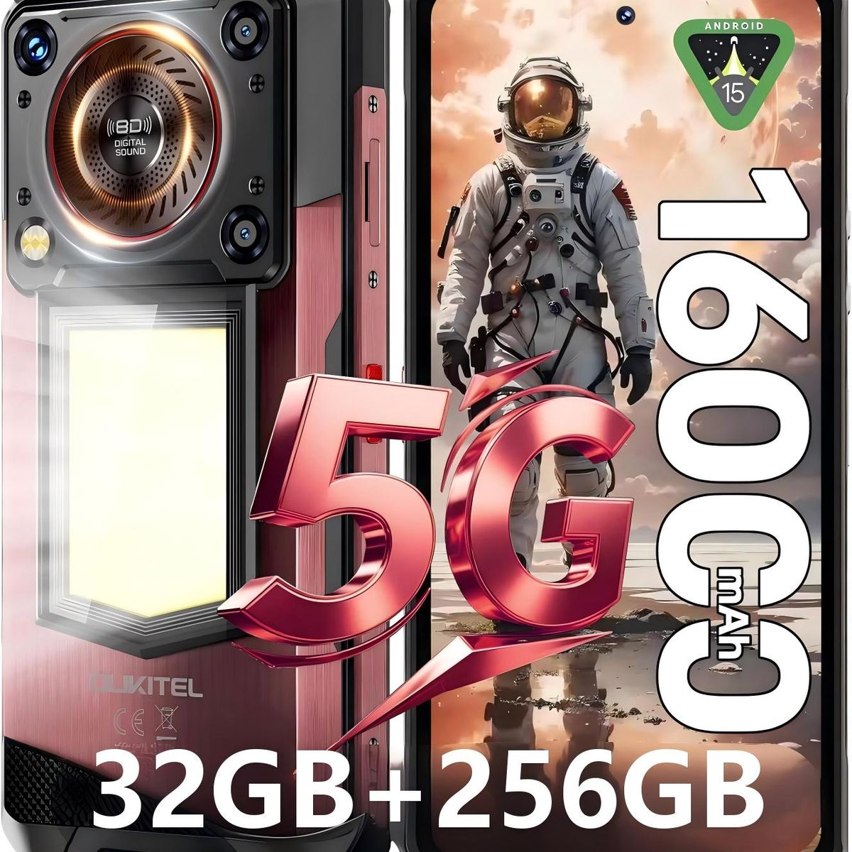 OUKITEL - OUKITEL WP56 5G Celular 32GB+256GB 108MP Android 15 Smartphone