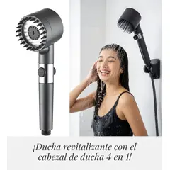 MOVI - Cabezal De Ducha Alta Presion 4 En 1 con manguera
