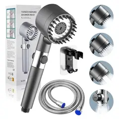 MOVI - Cabezal De Ducha Alta Presion 4 En 1 con manguera