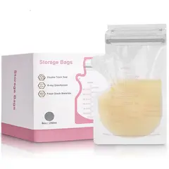 KUANGYE - Pack 90 Bolsas Para Leche Materna 250Ml,Recolector de Leche Materna Doble Sello Antifugas