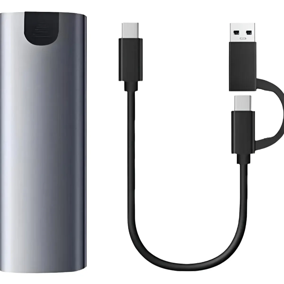 KINDA NICE - Caja Ssd M.2 Nvmengff Doble Protocolo Usb-c 4tb Gris Cable