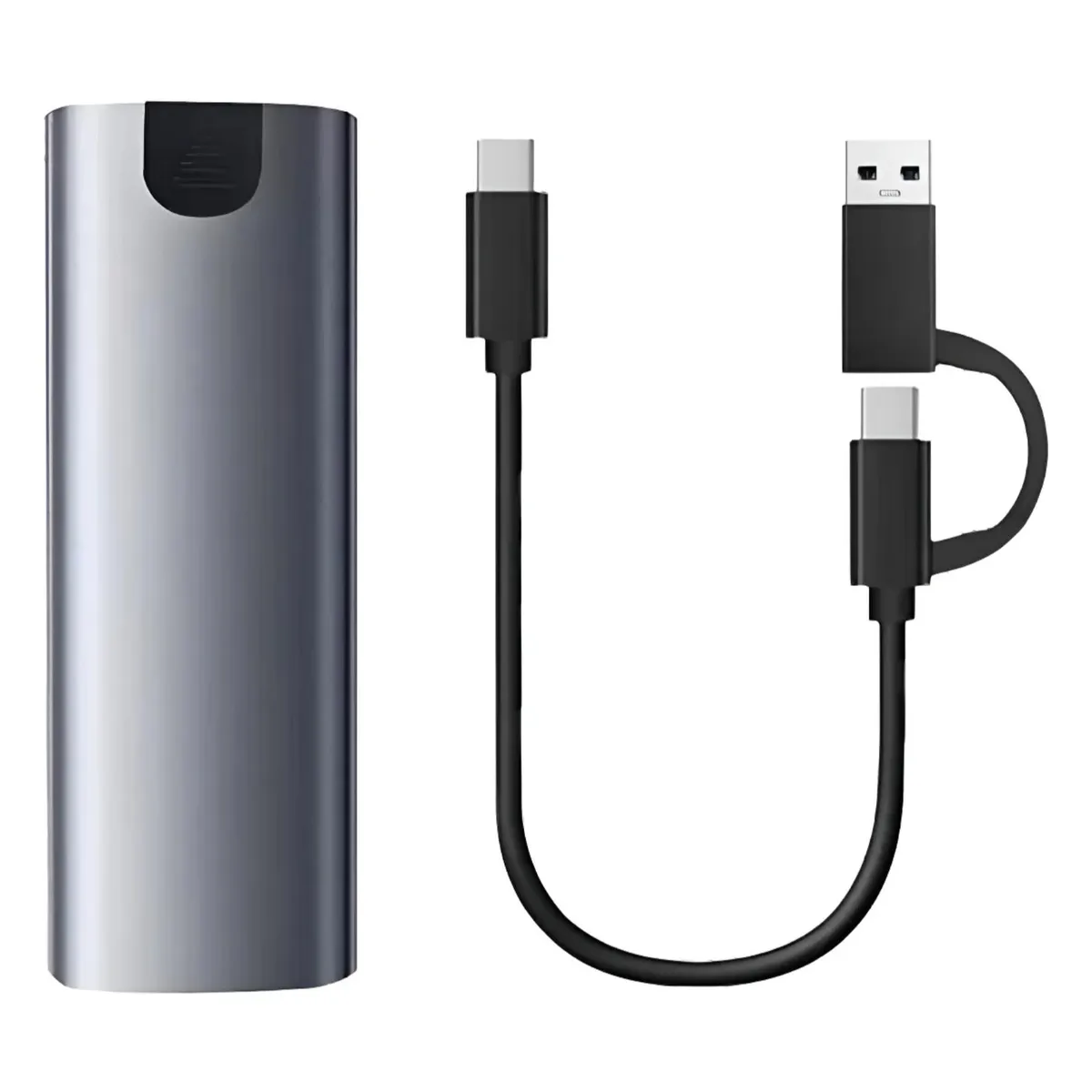 KINDA NICE - Caja Ssd M.2 Nvmengff Doble Protocolo Usb-c 4tb Gris Cable