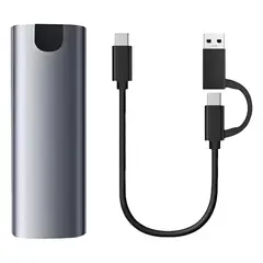 KINDA NICE - Caja Ssd M.2 Nvmengff Doble Protocolo Usb-c 4tb Gris Cable