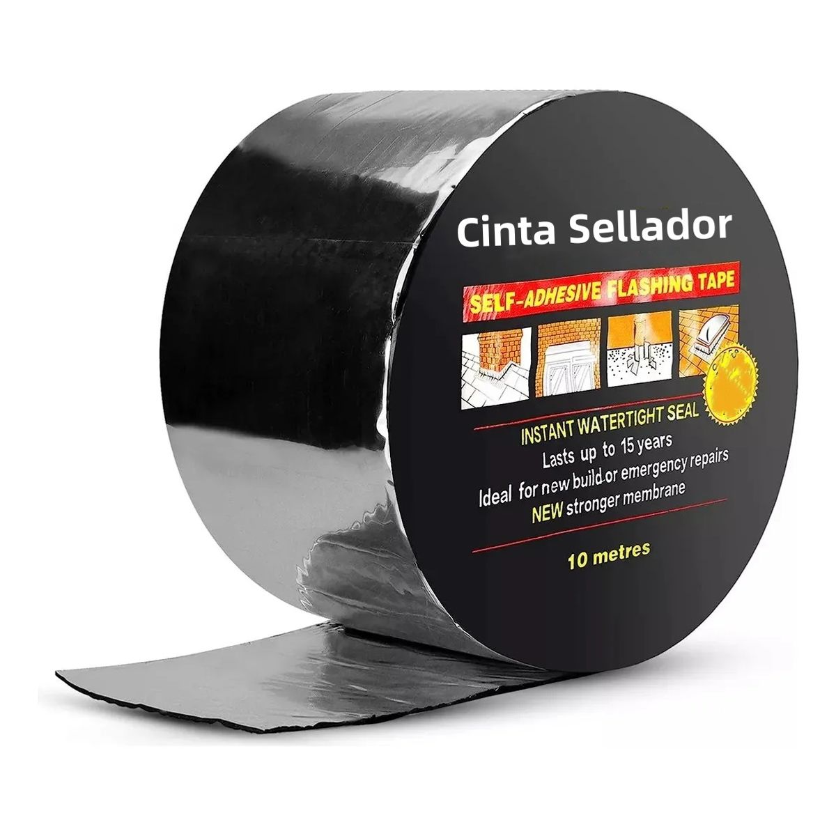 KUANGYE - Cinta Sellador Adhesivo Techo Gotera Impermeable 100mm X 10m