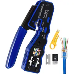 GENERICO - Crimpeadora Rj45 Cat6 Anticorte Profesional Cable De Red