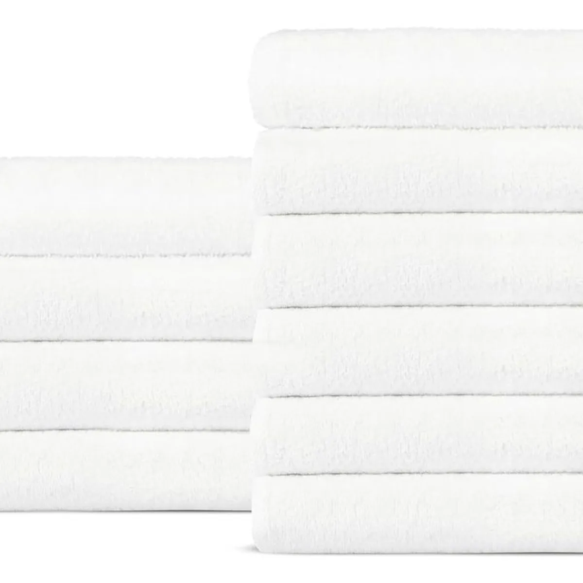GENERICO - Pack 10 Toallas De Baño De Hotel Algodón 35x75cm Blanco