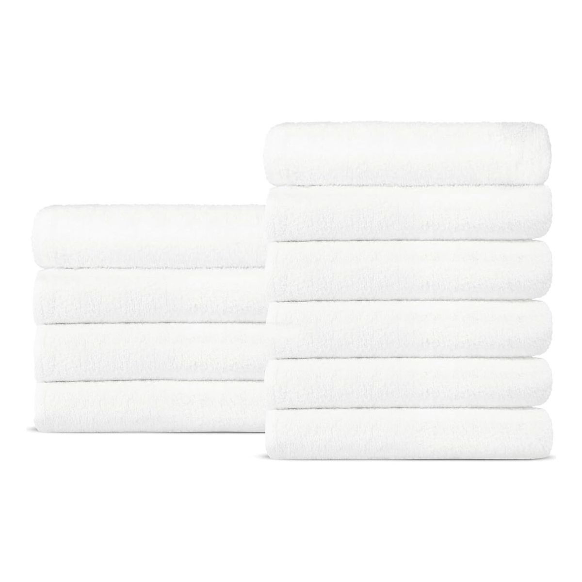 GENERICO - Pack 10 Toallas De Baño De Hotel Algodón 35x75cm Blanco