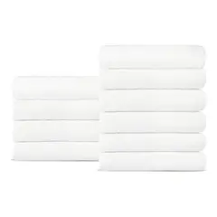 GENERICO - Pack 10 Toallas De Baño De Hotel Algodón 35x75cm Blanco