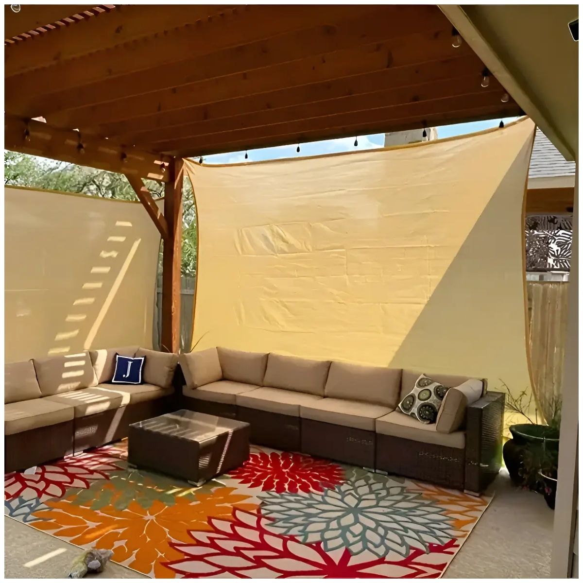 KUANGYE - Lona De Malla De Sombra Red Bloqu 4x5m Tasa De Sombreado 90%,privacidad,para balcón,terraza,jardín