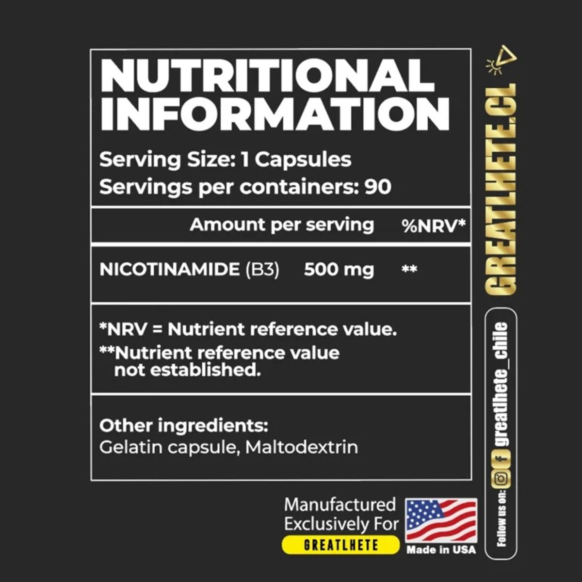 GREATLHETE - NAD+ PRO NICOTINAMIDE 90 CÁPSULAS – GREATLHETE