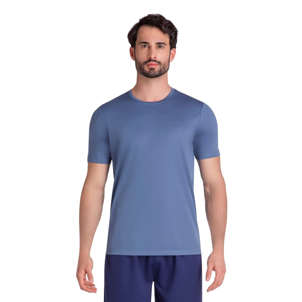 OLYMPIKUS - POLERA ESSENTIAL MANGA CORTA AZULADA HOMBRE