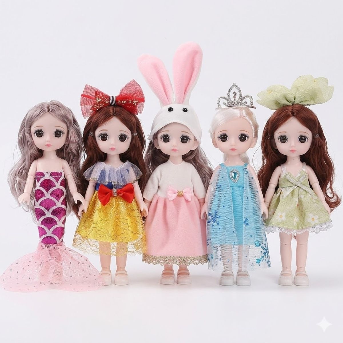 CRUSEC - 6 Mini Muñecas Para Niñas Articuladas Y Con Ropa