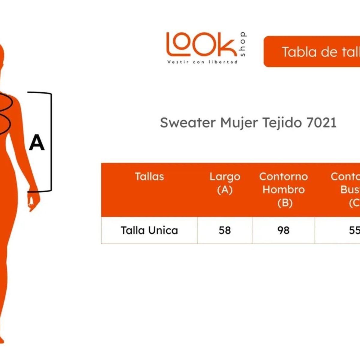LOOK SHOP - Sweater Mujer Tejido Premium, Cuello Redondo, Lana 7021