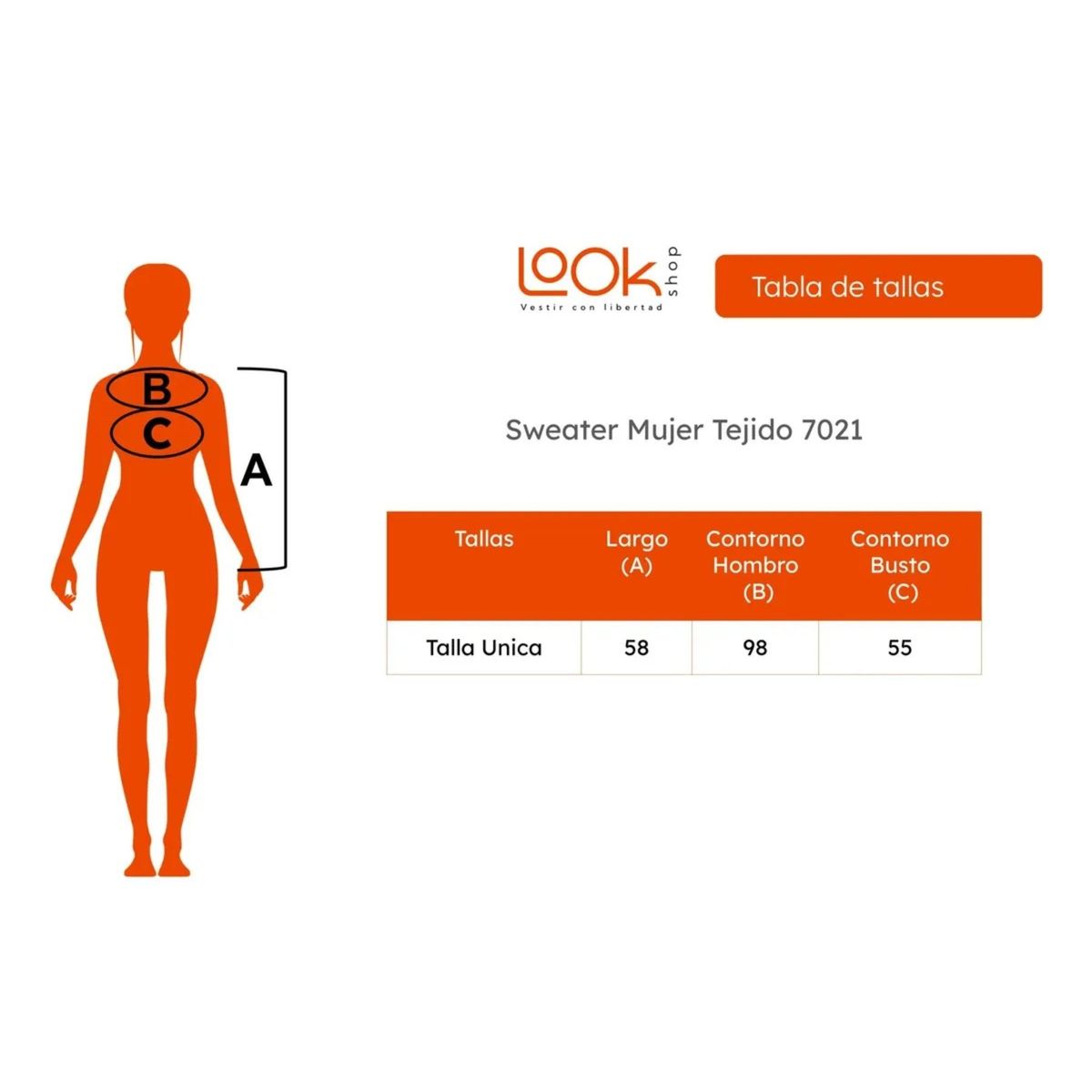 LOOK SHOP - Sweater Mujer Tejido Premium, Cuello Redondo, Lana 7021