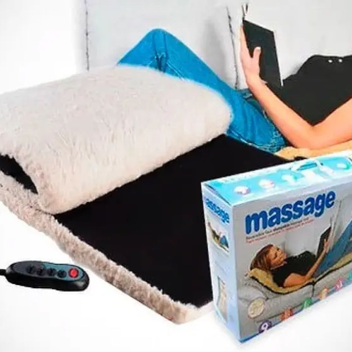 MOVI - Colchoneta Masajeadora Eléctrica con Calor 9 Modos de Masaje Cuerpo Completo Portátil