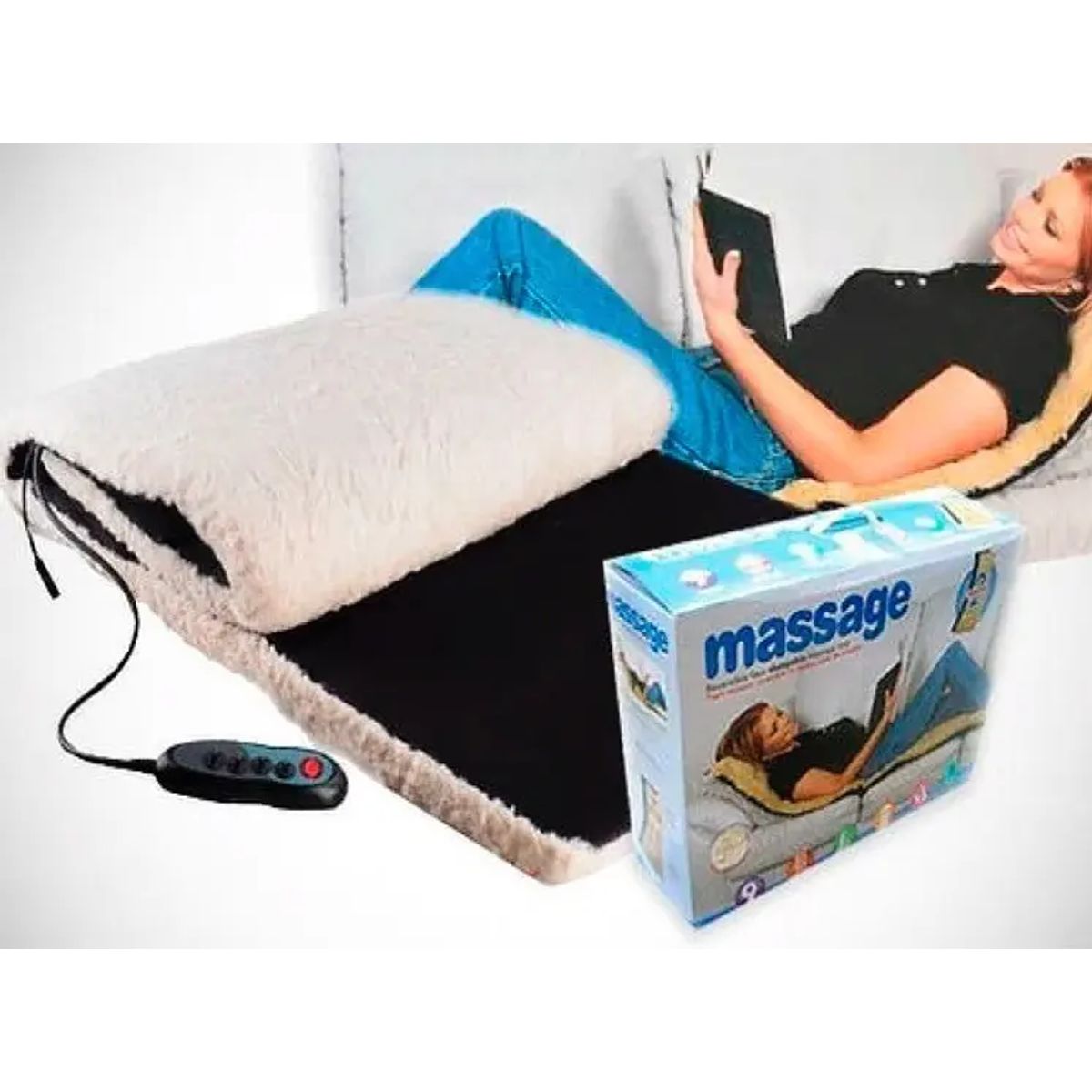 MOVI - Colchoneta Masajeadora Eléctrica con Calor 9 Modos de Masaje Cuerpo Completo Portátil