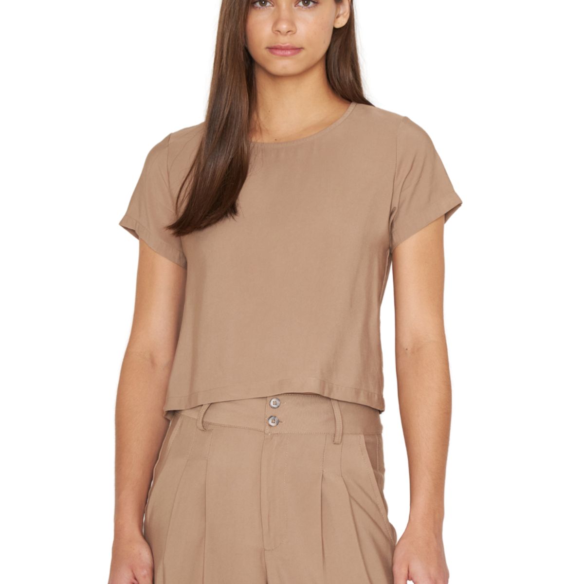 JACINTA TIENDA - Polera Ana manga corta crudo Jacinta Tienda