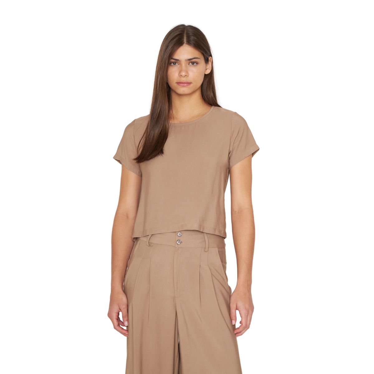 JACINTA TIENDA - Polera Ana manga corta crudo Jacinta Tienda