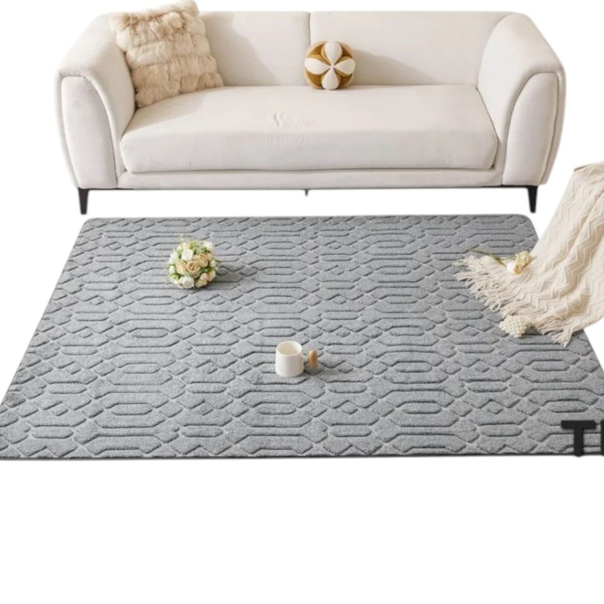 GENERICO - ALFOMBRA JACQUARD DE ALGODON 160X200CM