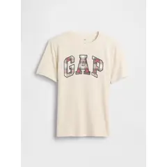 GAP - Polera Niño Manga Corta Logo Beige
