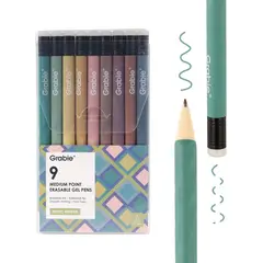 GRABIE - Set de 9 Bolígrafos de Gel Borrables Tonos Morandi