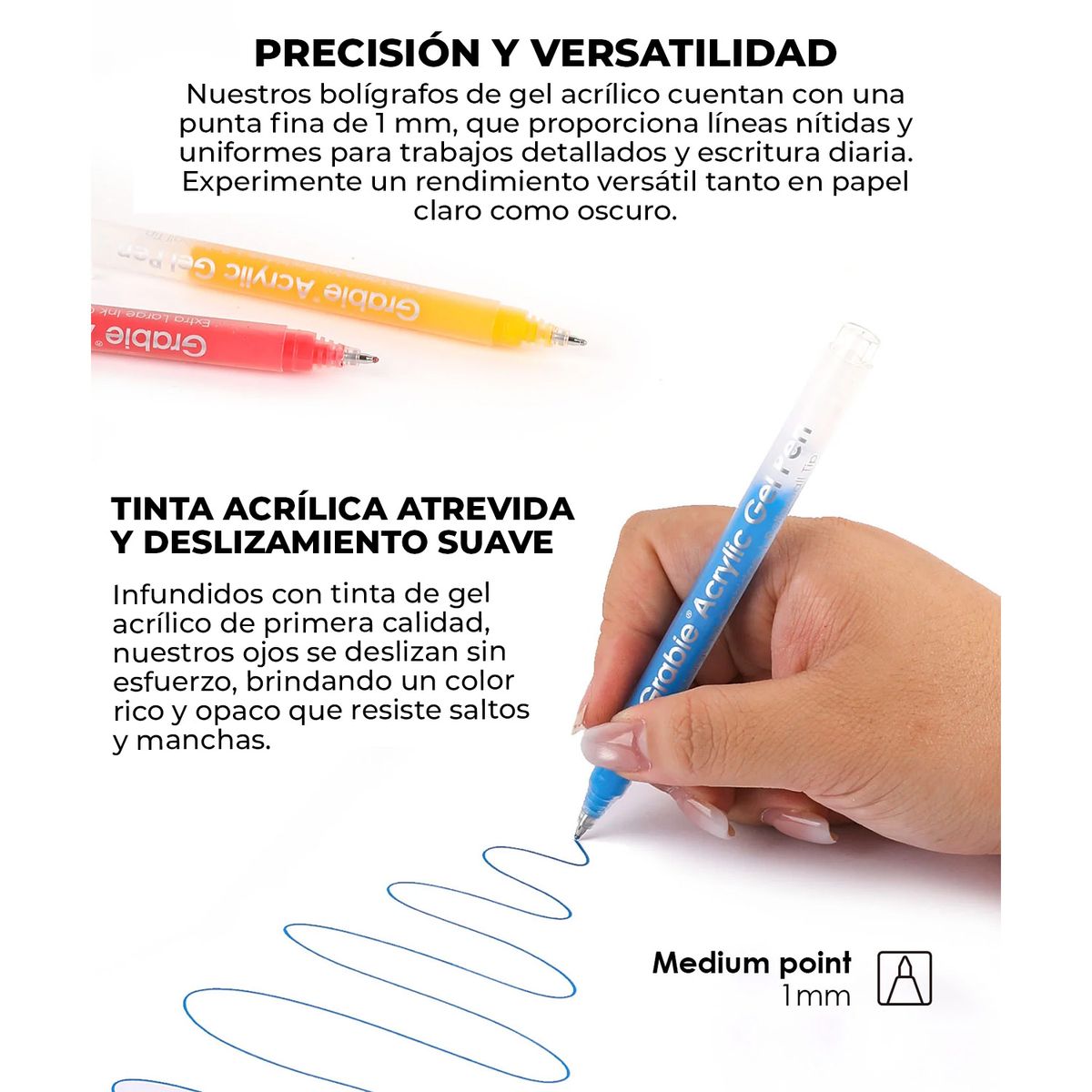 GRABIE - Kit Bold & Bright 12 Bolígrafos + Bloc Colores Sugar Rush