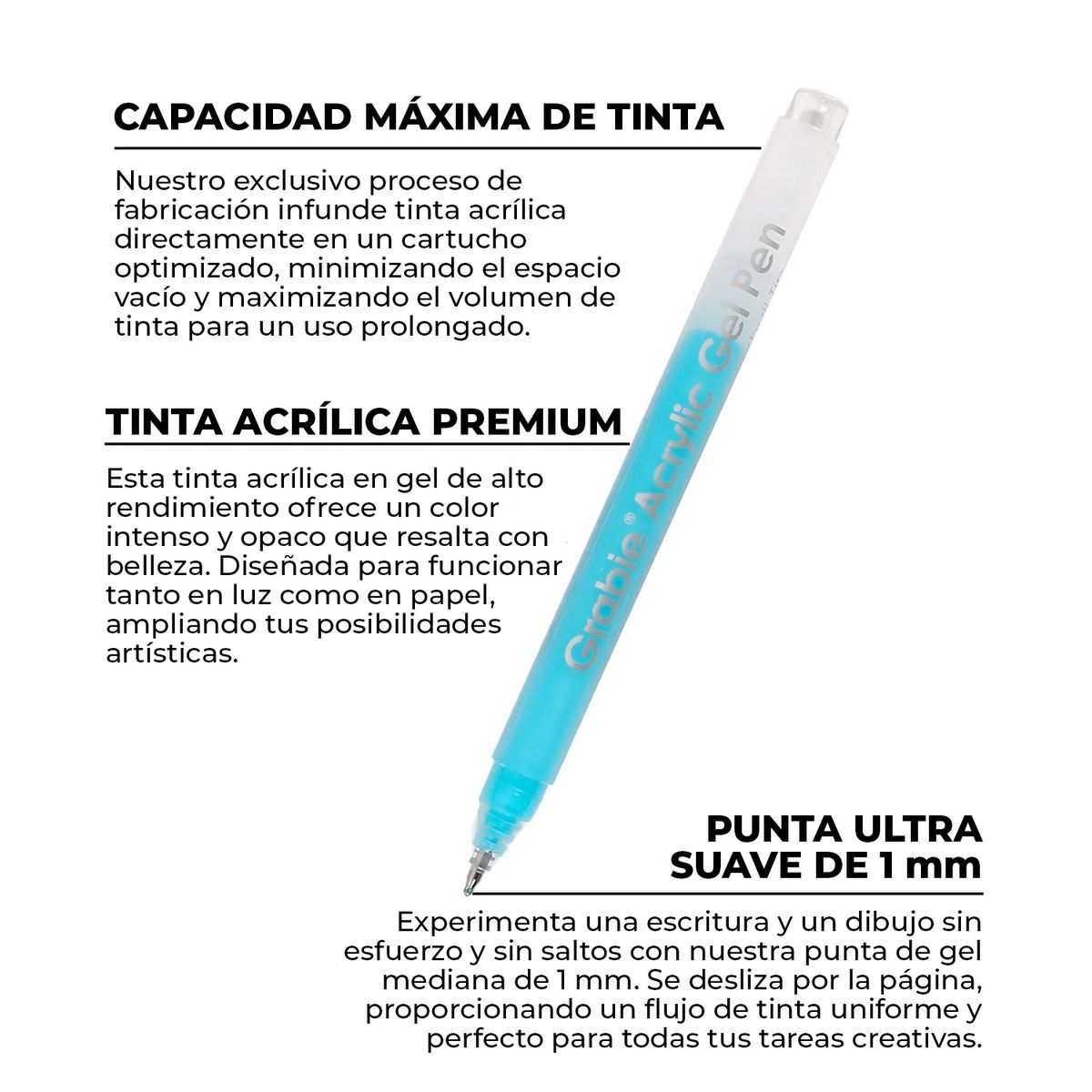 GRABIE - Kit Bold & Bright 12 Bolígrafos + Bloc Colores de Verano