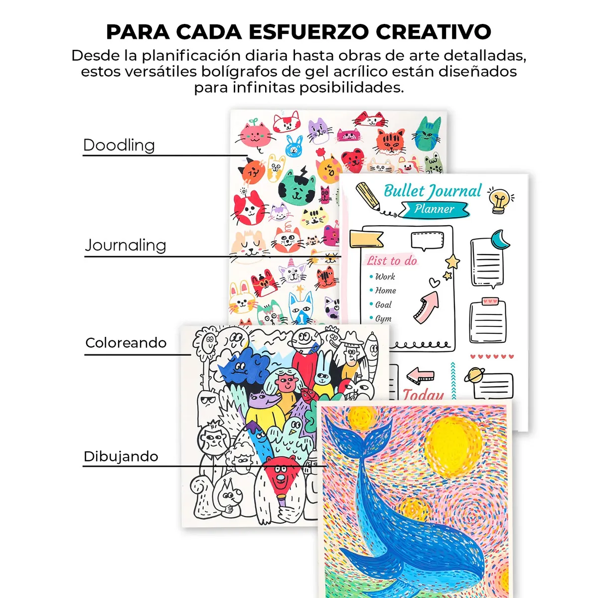 GRABIE - Kit Bold & Bright 12 Bolígrafos + Bloc Colores del Bosque
