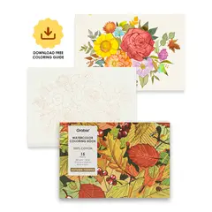 GRABIE - Libro de Acuarela para Colorear 15 hojas A5 300g/m² Otoño