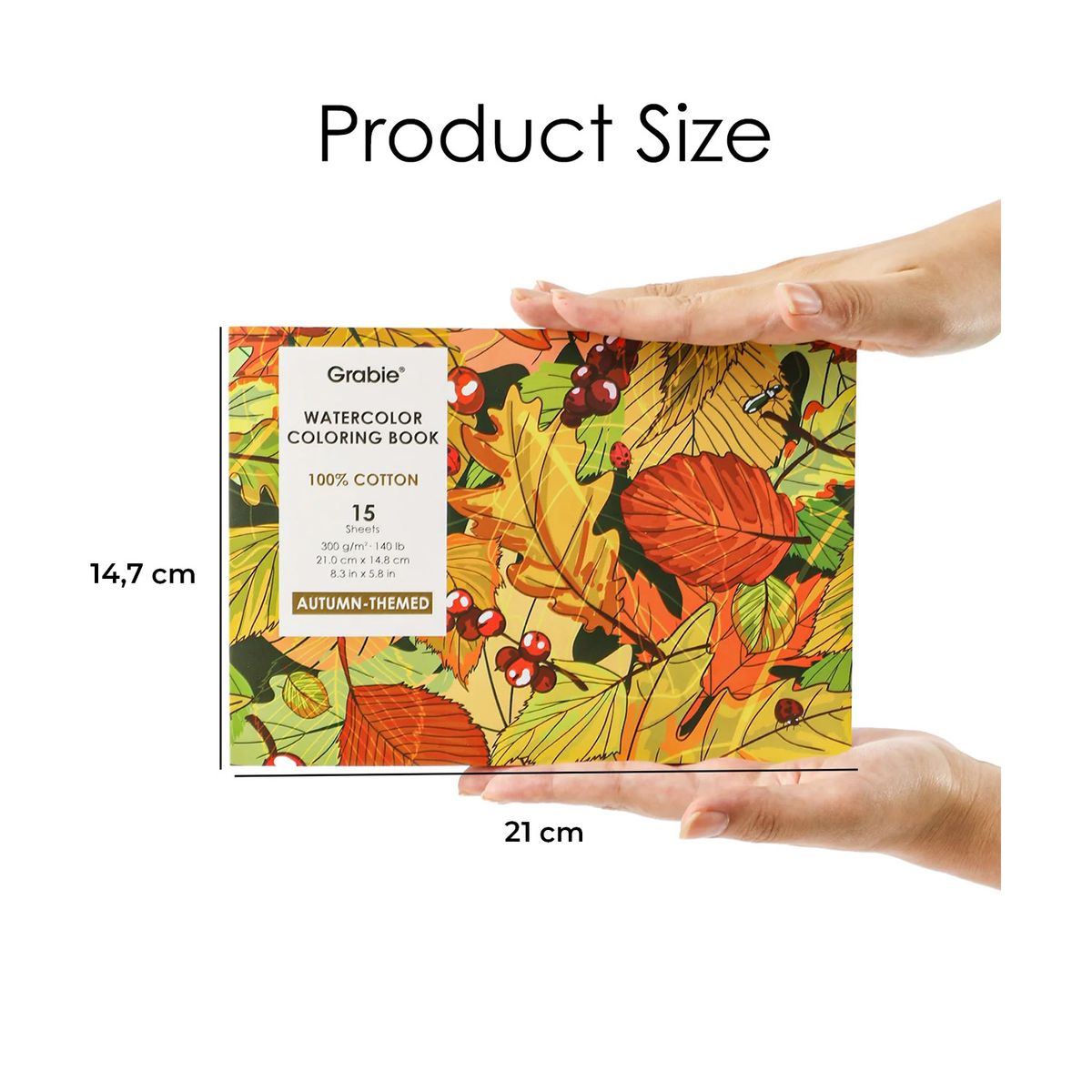 GRABIE - Libro de Acuarela para Colorear 15 hojas A5 300g/m² Otoño