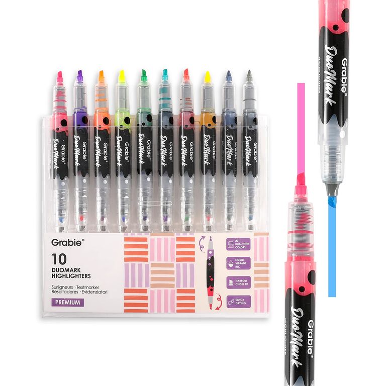 Set de 10 Destacadores Duomark 2 en 1, 20 colores