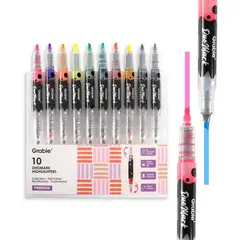 GRABIE - Set de 10 Destacadores Duomark 2 en 1, 20 colores