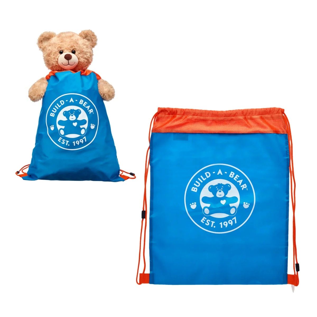 BUILD A BEAR - Bolsa sling Build a Bear azul reutilizable