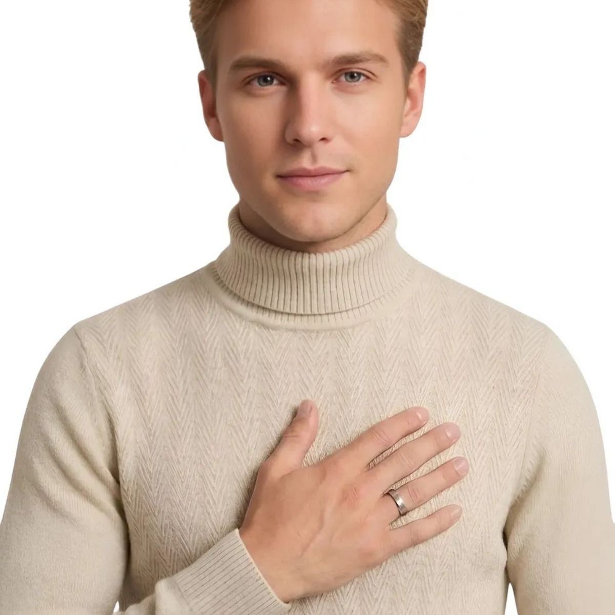 LOOK SHOP - Sweater Tejido Hombre Cuello Subido Beatle. 108